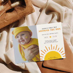 Invitation Premier voyage autour du Soleil 1er anniversaire P