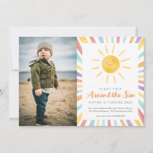 Invitation Premier voyage autour du soleil 1er anniversaire p