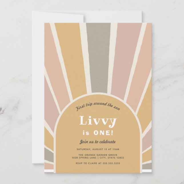 Invitation Premier voyage autour du soleil Anniversaire (Devant)