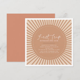Invitation Premier Voyage Autour Du Soleil Boho 1er Anniversa