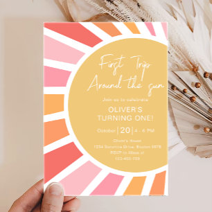 Invitation Premier Voyage Autour Du Soleil - Boho Sunshine An