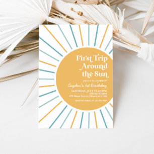 Invitation Premier voyage autour du soleil Boho Sunshine anni