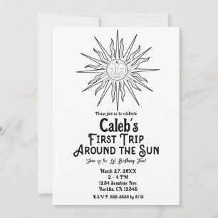 Invitation Premier voyage en noir et blanc autour du soleil 1
