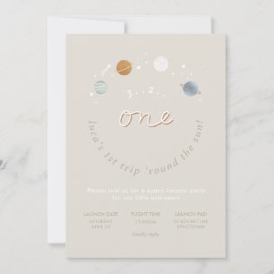Invitation Premier voyage Espace Thème 1er anniversaire Invit