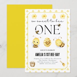 Invitation Première abeille, abeille 1er anniversaire Invitat