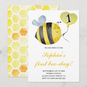 Invitation Première abeille Jour de l'abeille Miel abeille 1e