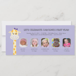 Invitation Première année d'anniversaire de la petite fille