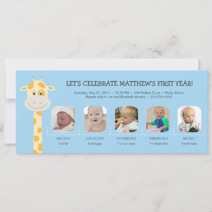 Invitation Première année d'anniversaire du bébé garçon