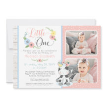 Première année de bébé vache Floral veau Collage p