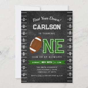 Invitation Première année Football 1er Anniversaire Chalkbo