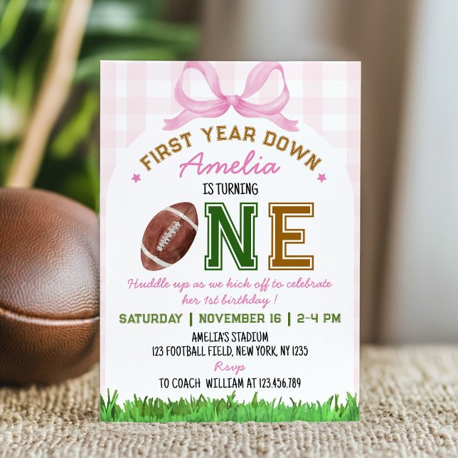 Invitation Première année Football bas 1ère Fille Anniversair (Créateur téléchargé)