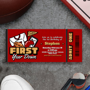 Invitation Première année terminée - Billet de football
