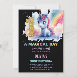 Invitation Première Anniversaire Unicorne Anniversaire Invita
