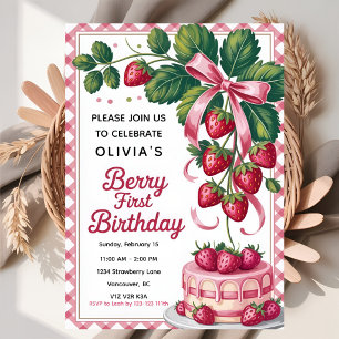 Invitation Première célébration d'anniversaire de Sweet Berry