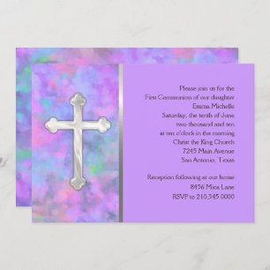 Invitation Première communion Abstraite de croix