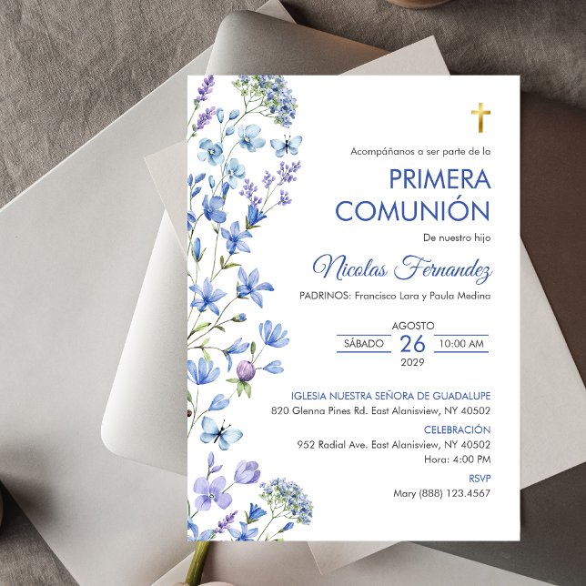 Invitation Première Communion Croix Première Commu (Créateur téléchargé)