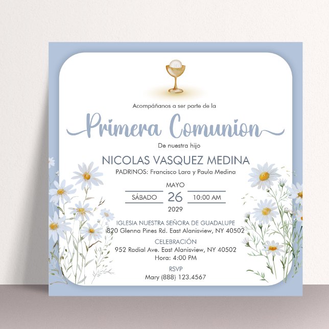 Invitation Première communion de Chalice Primera espagnole (Créateur téléchargé)