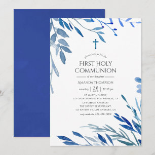 Invitation Première communion des Feuilles de la marine d'aqu