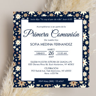 Invitation Première communion des fleurs de la communauté de 