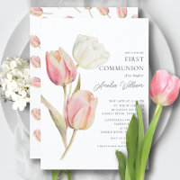 Première communion des tulipes gracieuses