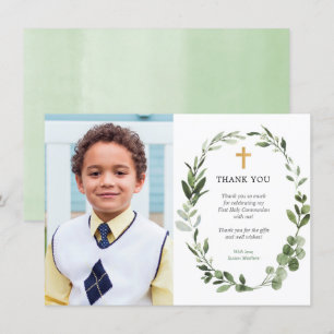 Invitation Première communion d'Eucalyptus moderne