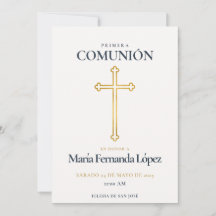 Première Communion Élégante Croix d'Or