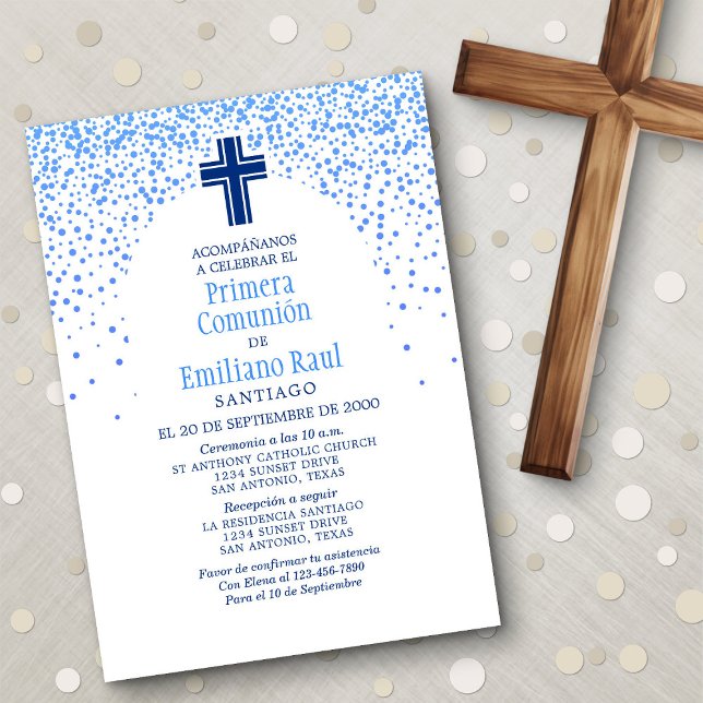 Invitation Première communion espagnole des garçons (Créateur téléchargé)
