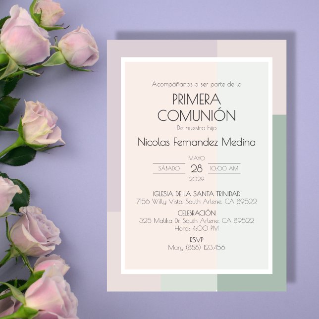 Invitation Première communion espagnole Primera (Créateur téléchargé)