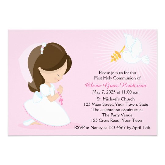 99pujolmarta Carte Invitation Premiere Communion Fille