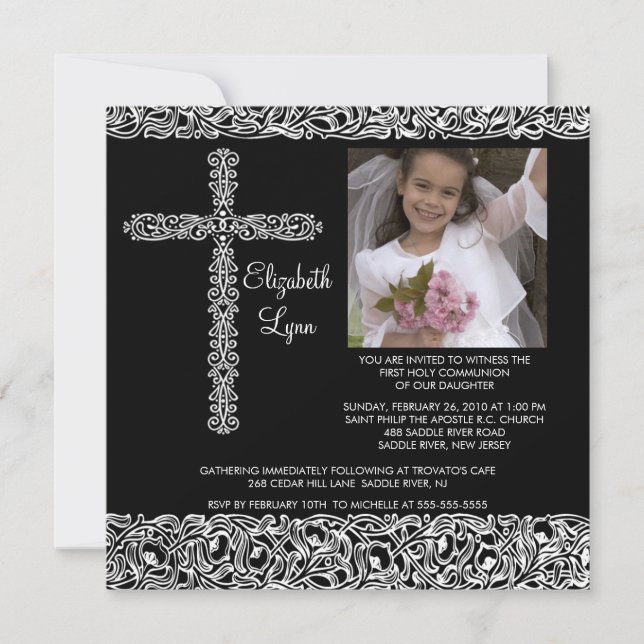 Invitation Première communion Inviation de photo croisée (Devant)
