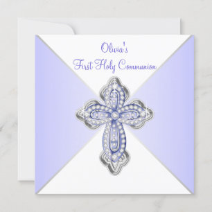 Invitation Première communion lavande violet pour filles