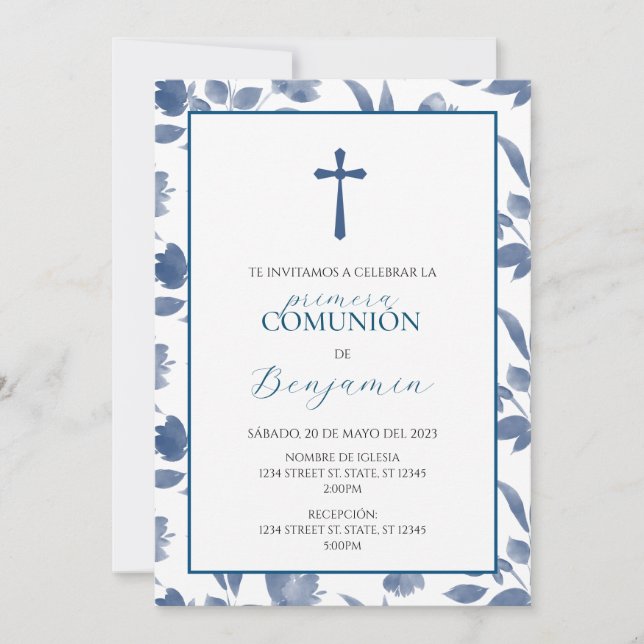 INVITATION PREMIÈRE COMMUNION OU ÉVÉNEMENT RELIGIE (Devant)