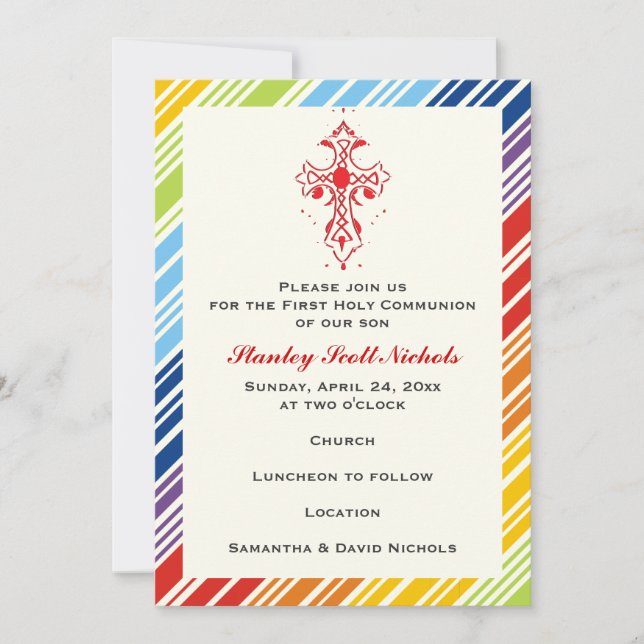 Invitation Première Communion Sainte / Baptême / Confirmation (Devant)