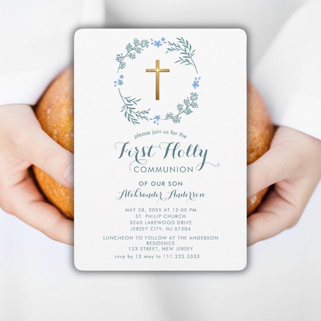 Invitation Première communion sainte Botanique (Créateur téléchargé)