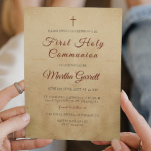 Invitation Première communion sainte simple et élégante