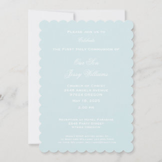 Invitation Première Croix de la Communion avec la colombe et 