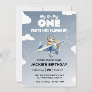 Invitation Première fête d'anniversaire de l'avion
