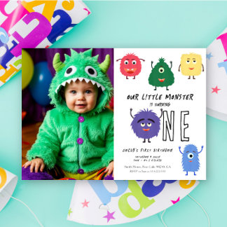 Invitation Première fête d'anniversaire de Little Monster