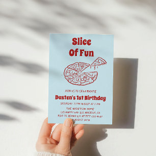 Invitation Première fête d'anniversaire de Red Slice of Fun P