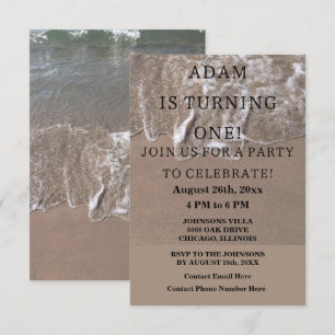 Invitation Première fête d'anniversaire Plage nautique Person