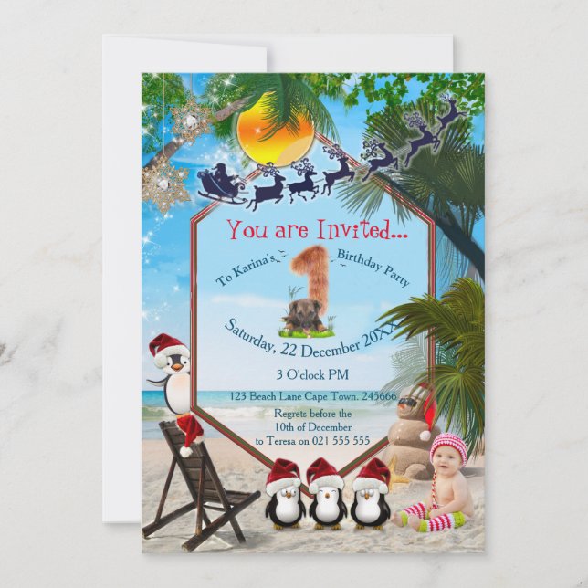 Invitation Première fête d'été Anniversaire (Devant)