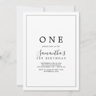 Invitation Première fête minimaliste