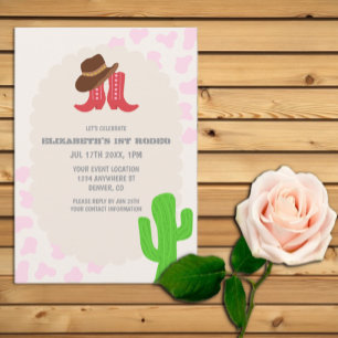 Invitation Première fille de rodéo 1er anniversaire