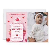 Première photo de fête d'anniversaire Cherry & Cup