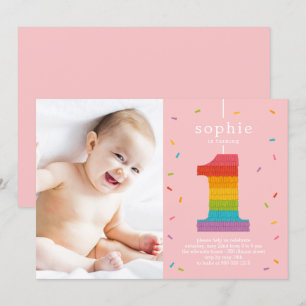 Invitation Première Piñata Baby Première fête d'anniversaire 