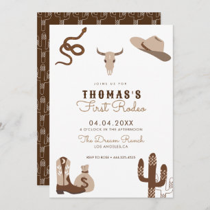 Invitation Première Rodéo Cowboy Fête d'anniversaire Invitati