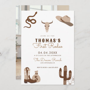 Invitation Première Rodéo Cowboy Fête d'anniversaire Invitati
