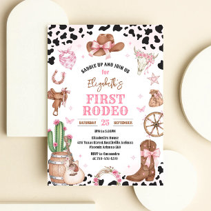 Invitation Première Rodéo de Cowgirl Wild West 1er Anniversai