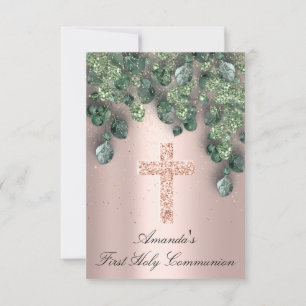 Invitation Première Sainte Communion Baptême Croix Chrétienne