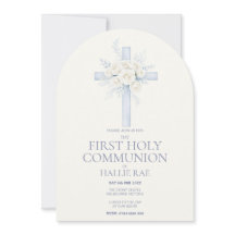Première Sainte Communion, Croix Florale Bleue Arq